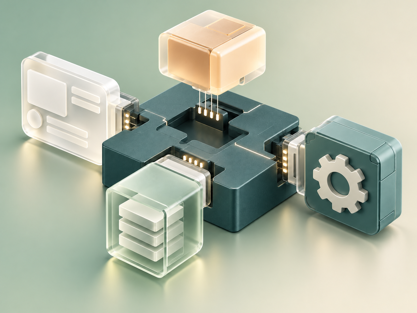 不同功能模組依需求接入共同底座的 Plugin 組合